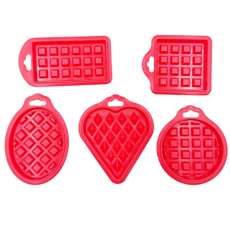 Moule à gaufres en silicone de qualité alimentaire 5 en 1, ensemble de cuisine pour gâteaux, fournitures de pâtisserie, rouge, vert, beige, rose