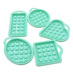 Moule à gaufres en silicone de qualité alimentaire 5 en 1, ensemble de cuisine pour gâteaux, fournitures de pâtisserie, rouge, vert, beige, rose