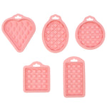 Moule à gaufres en silicone de qualité alimentaire 5 en 1, ensemble de cuisine pour gâteaux, fournitures de pâtisserie, rouge, vert, beige, rose