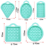 Moule à gaufres en silicone de qualité alimentaire 5 en 1, ensemble de cuisine pour gâteaux, fournitures de pâtisserie, rouge, vert, beige, rose