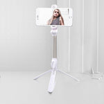 Trépied Bluetooth, perche à selfie, support téléphone portable pour live, noir, blanc, rose