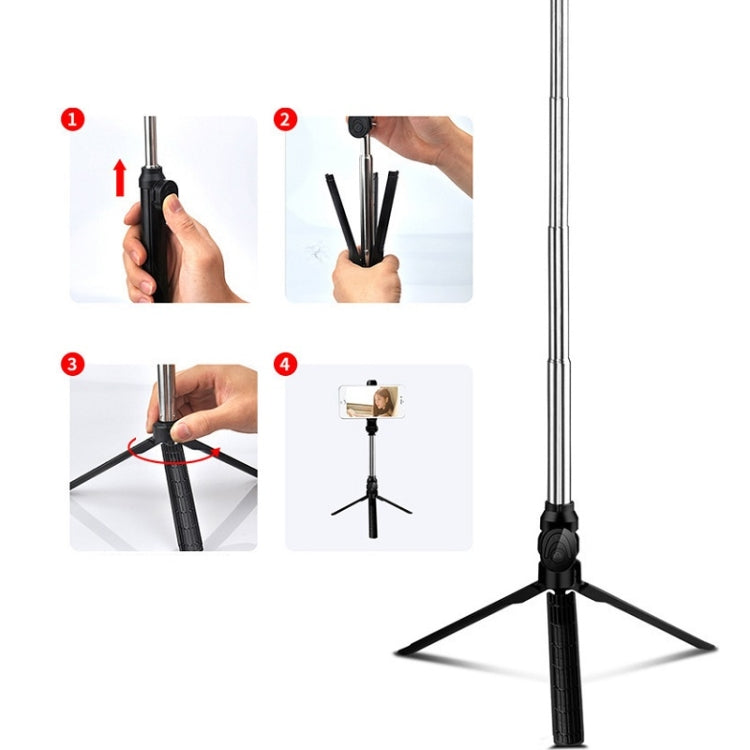 Trépied Bluetooth, perche à selfie, support téléphone portable pour live, noir, blanc, rose