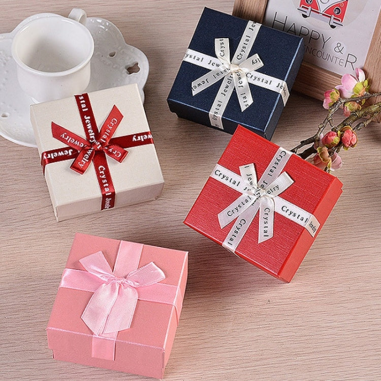 Boîte cadeau à bijoux 10 pièces avec nœud, boîte d'emballage à bijoux carrée en papier, 8x8x4.5cm, 9x9x4cm, 6.2x6.2cm, 8x8x3.5cm