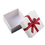 Boîte cadeau à bijoux 10 pièces avec nœud, boîte d'emballage à bijoux carrée en papier, 8x8x4.5cm, 9x9x4cm, 6.2x6.2cm, 8x8x3.5cm