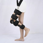 Genouillère de fixation réglable pour la protection des blessures au genou et des fractures (noir), taille unique