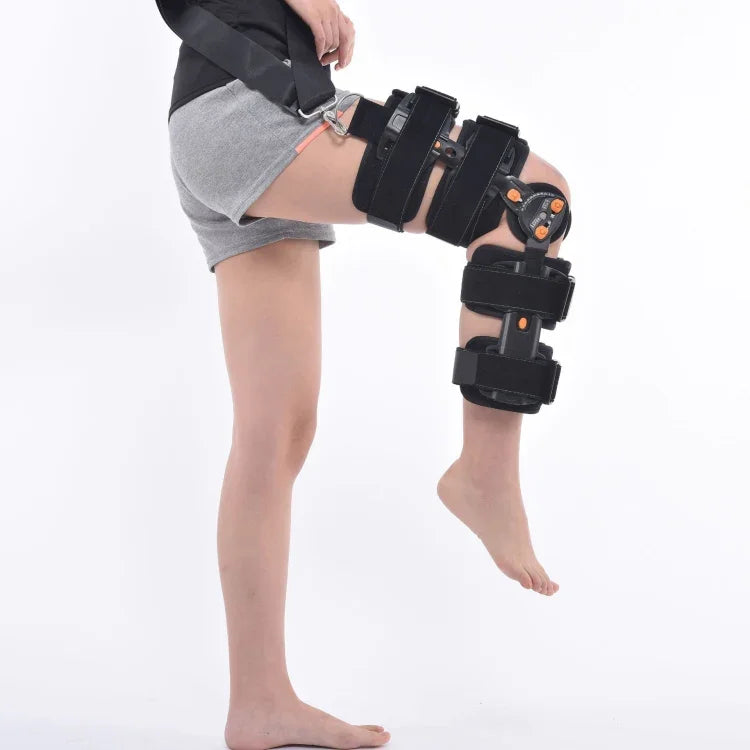 Attelle de Genou Adulte à 12 Trous Réglable en Longueur, Style : Bande autoagrippante sans sangle, Bande autoagrippante avec sangle, Boucle facile à porter sans sangle, Boucle facile à porter avec sangle