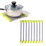 MS-202 Tapis de cuisson antidérapant et anti-brûlure en acier inoxydable pour cuisine à la maison, tapis isolant pliable pour casserole, livraison de couleur aléatoire, MS-202 couleur aléatoire