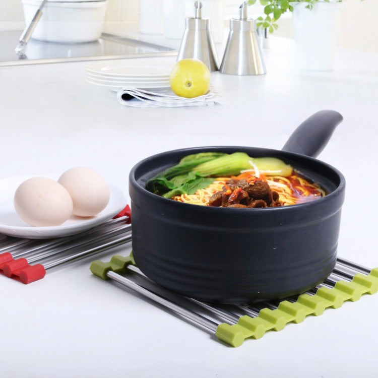 MS-202 Tapis de cuisson antidérapant et anti-brûlure en acier inoxydable pour cuisine à la maison, tapis isolant pliable pour casserole, livraison de couleur aléatoire, MS-202 couleur aléatoire