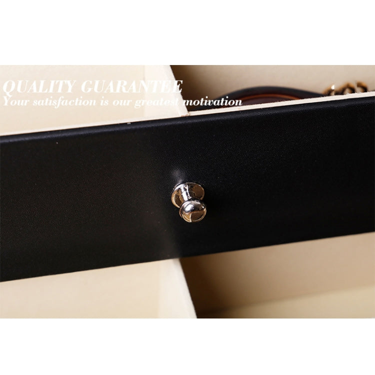 Boîte de rangement et de présentation pour lunettes de soleil en cuir PU personnalisée à trois couches, 18 grilles, taille : 33,5x19,5x22,5 cm