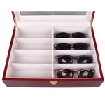 Boîte en bois extérieure de luxe pour lunettes de soleil, étui à lunettes 8 bits peinture cuite au four, taille : 34,5x26,5x9 cm