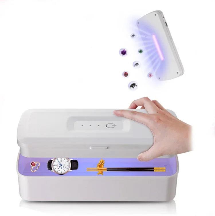 Boîte de stérilisation pour téléphone portable 907 Stérilisateur ultraviolet portable multifonction, machine de stérilisation intelligente, Blanc, Rose