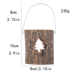 120211 Bougeoir Lampe d'Ambiance de la Saint-Valentin Décoration de Café Décoration de Fête à Domicile Tasse Bougie en Bois Cire de Thé, Flocon de Neige, Pin, Cinq Étoiles, Amour