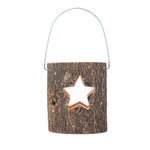120211 Bougeoir Lampe d'Ambiance de la Saint-Valentin Décoration de Café Décoration de Fête à Domicile Tasse Bougie en Bois Cire de Thé, Flocon de Neige, Pin, Cinq Étoiles, Amour