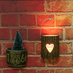 120211 Bougeoir Lampe d'Ambiance de la Saint-Valentin Décoration de Café Décoration de Fête à Domicile Tasse Bougie en Bois Cire de Thé, Flocon de Neige, Pin, Cinq Étoiles, Amour
