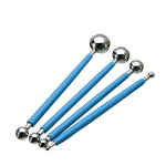 Ensemble d'outils de sculpture en acier inoxydable 4 en 1 pour argile polymère et argile colorée, bleu, vert, violet