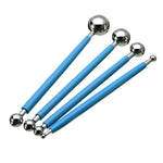 Ensemble d'outils de sculpture en acier inoxydable 4 en 1 pour argile polymère et argile colorée, bleu, vert, violet