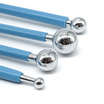 Ensemble d'outils de sculpture en acier inoxydable 4 en 1 pour argile polymère et argile colorée, bleu, vert, violet