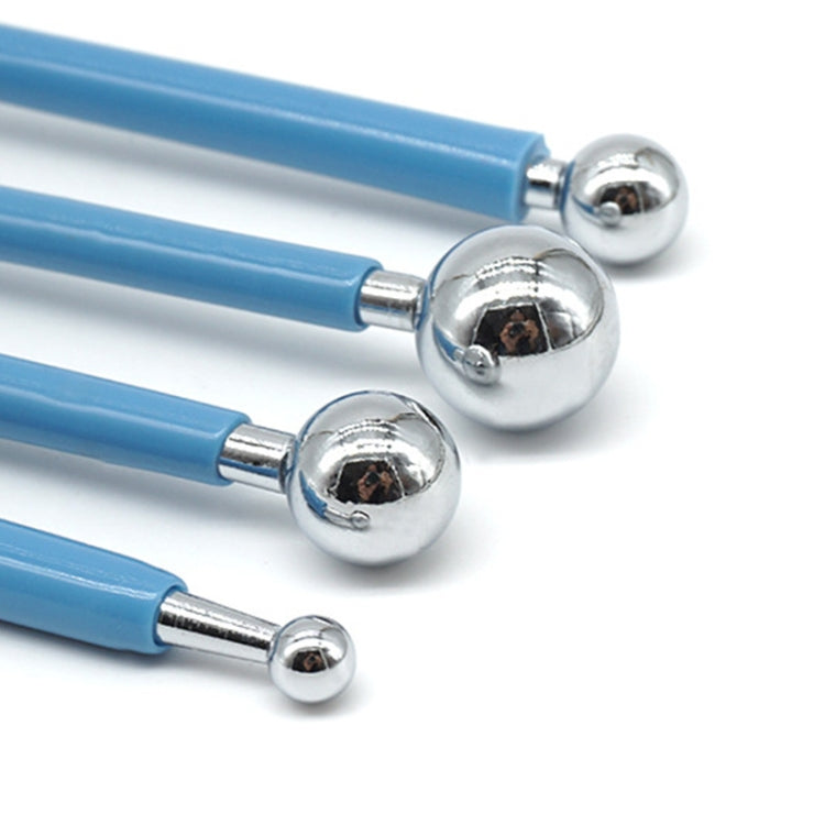 Ensemble d'outils de sculpture en acier inoxydable 4 en 1 pour argile polymère et argile colorée, bleu, vert, violet