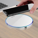 Chargeur sans fil rond en acrylique QI 15W X8