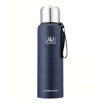 Tasse isotherme en acier inoxydable 304, grande capacité, pour le sport, voyage en extérieur, 500 ml, 750 ml, 1000 ml, 1500 ml