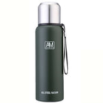 Tasse isotherme en acier inoxydable 304, grande capacité, pour le sport, voyage en extérieur, 500 ml, 750 ml, 1000 ml, 1500 ml