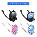 Masque de plongée en apnée double tube en silicone, étanche, pour adultes, tailles S/M et L/XL.