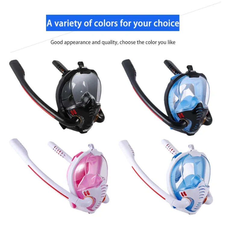 Masque de plongée en apnée double tube en silicone, étanche, pour adultes, tailles S/M et L/XL.