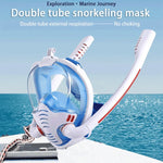 Masque de plongée en apnée double tube en silicone, étanche, pour adultes, tailles S/M et L/XL.