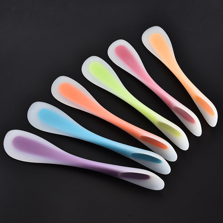 Spatule en silicone multifonctionnelle double-tête double-usage, cuillère translucide pour la pâtisserie, livraison couleur aléatoire