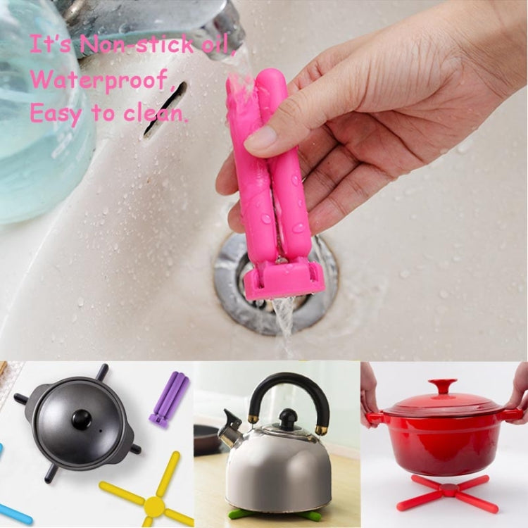 Napperon pliant en forme de croix pour cuisine, tapis isolant en silicone épaissi, dessous de plat, livraison aléatoire des couleurs, livraison aléatoire des couleurs