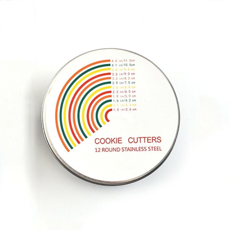 Kit de 12 emporte-pièces en acier inoxydable pour biscuits, emporte-pièces ronds pour fondants, moule à gâteau (12 en 1)