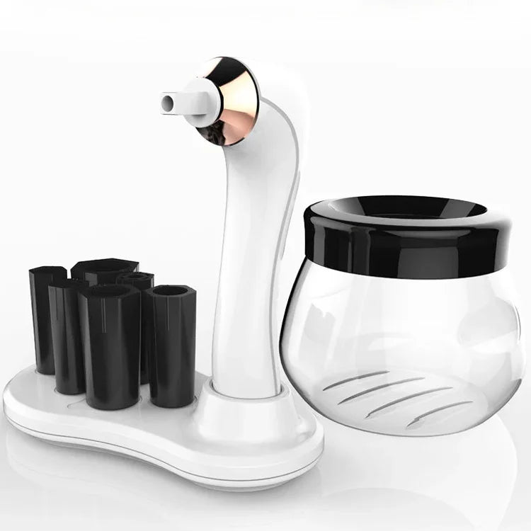 Machine de nettoyage de brosses de maquillage électrique Sèche-brosses de maquillage automatique, rechargeable par USB, Blanc, Noir