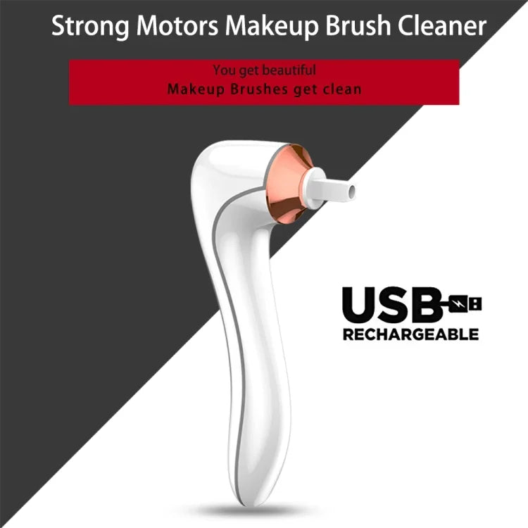 Machine de nettoyage de brosses de maquillage électrique Sèche-brosses de maquillage automatique, rechargeable par USB, Blanc, Noir