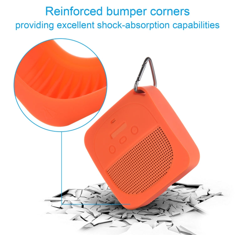 Housse de protection en silicone anti-chute pour stockage audio pour Bose Soundlink Micro, Coque silicone Gris foncé, Coque silicone Orange