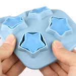 2 moules à glaçons créatifs en silicone, 8 moules continus pour bac à glaçons faits maison, style : Brique (Bleu), Brique (Couleur bonbon), Brique (Gelée), Cœur (Effet bonbon), Cœur (Effet gelée), Étoile à cinq branches (Effet bonbon)