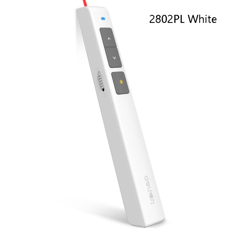 Stylo tourneur de pages laser Deli 2,4 GHz, stylo projecteur de présentation rechargeable, 2802PL (Blanc), 2802PL (Noir), 2802L (Blanc), 2802L (Noir)