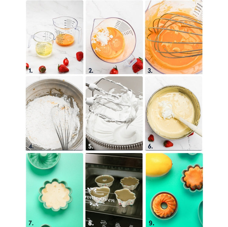 Moule de cuisson créatif en silicone pour cupcakes et muffins, style : ours (rose macaron), forme de fleur (vert macaron), forme de fleur (rose macaron), forme de fleur (couleur bonbon), creux (cyan macaron), creux (rose macaron), creux (couleur bonbon)
