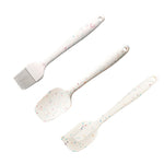 Ensemble d'outils de cuisson pour crêpes 3 en 1, brosse à barbecue à grain de couleur + spatule à beurre + spatule, blanc