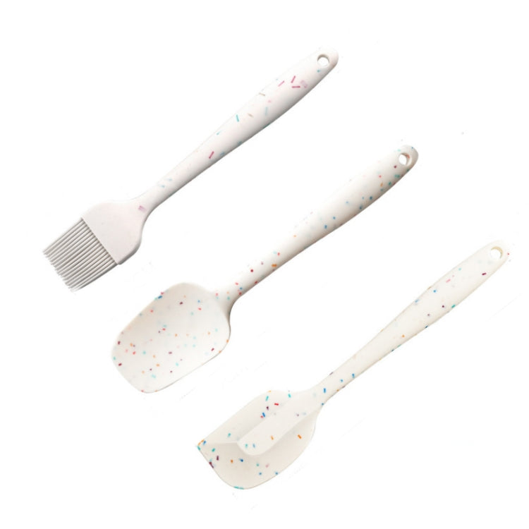 Ensemble d'outils de cuisson pour crêpes 3 en 1, brosse à barbecue à grain de couleur + spatule à beurre + spatule, blanc