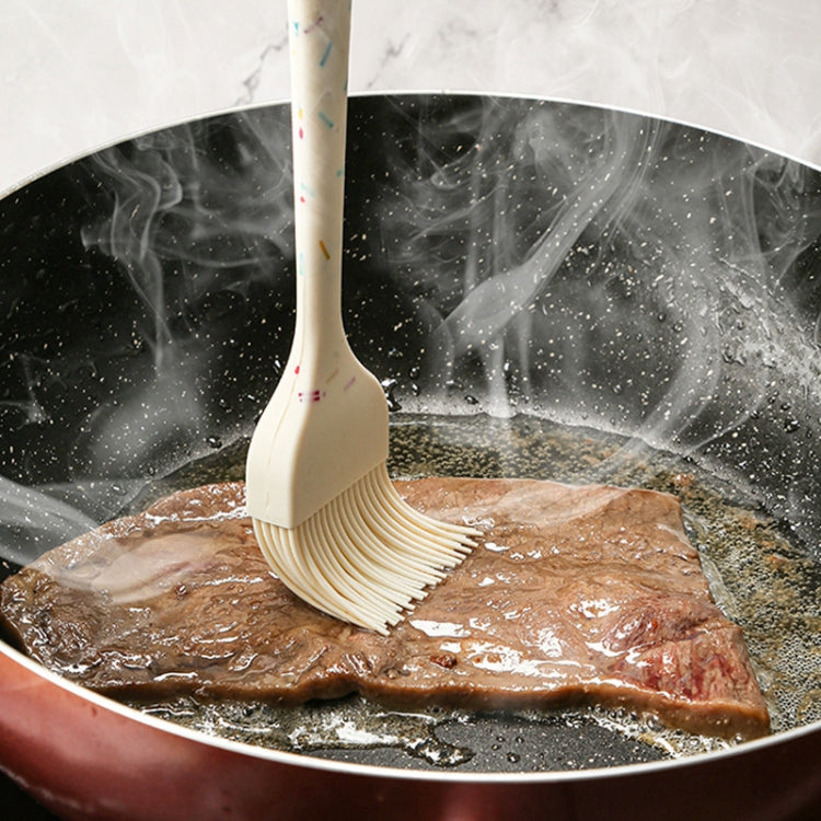 Ensemble d'outils de cuisson pour crêpes 3 en 1, brosse à barbecue à grain de couleur + spatule à beurre + spatule, blanc