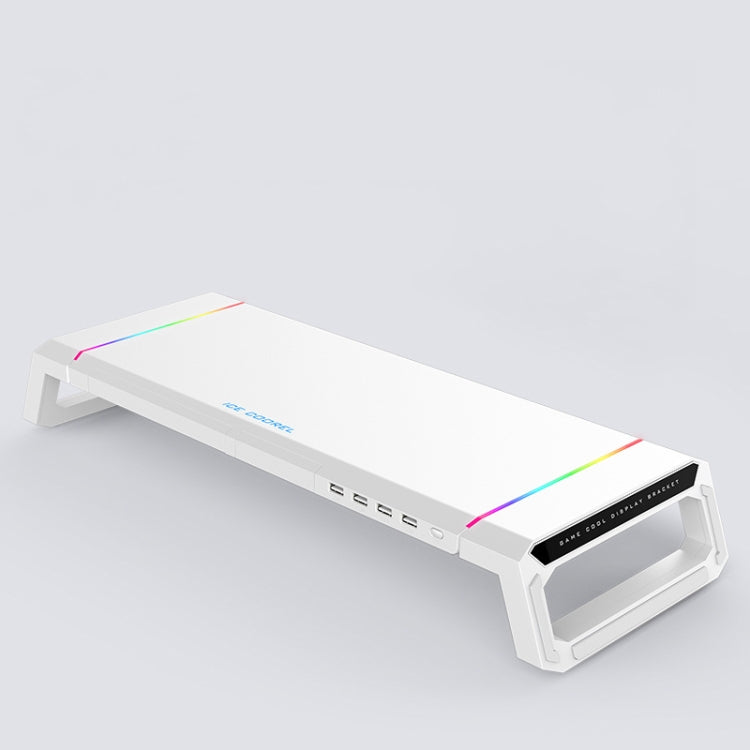 Support d'ordinateur portable pliable ICE COOREL T1 Moniteur surélevé avec éclairage RVB et interface d'extension 4xUSB