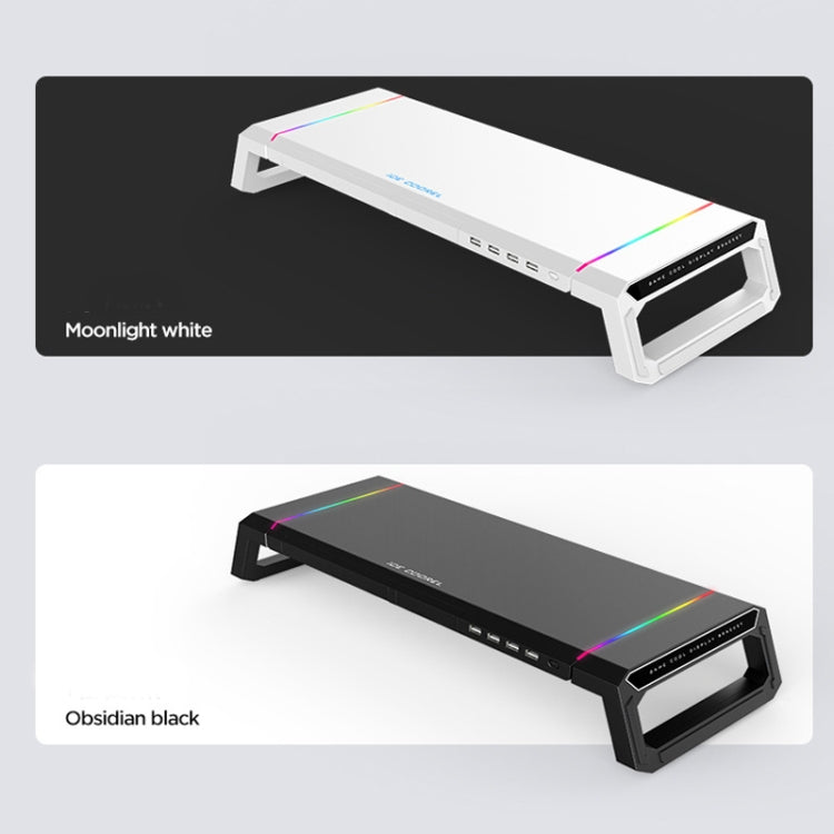 Support d'ordinateur portable pliable ICE COOREL T1 Moniteur surélevé avec éclairage RVB et interface d'extension 4xUSB
