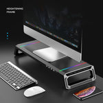 Support d'ordinateur portable pliable ICE COOREL T1 Moniteur surélevé avec éclairage RVB et interface d'extension 4xUSB