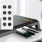 Support d'ordinateur portable pliable ICE COOREL T1 Moniteur surélevé avec éclairage RVB et interface d'extension 4xUSB