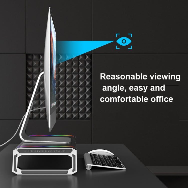 Support d'ordinateur portable pliable ICE COOREL T1 Moniteur surélevé avec éclairage RVB et interface d'extension 4xUSB