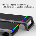 Support d'ordinateur portable pliable ICE COOREL T1 Moniteur surélevé avec éclairage RVB et interface d'extension 4xUSB