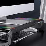 Support d'ordinateur portable pliable ICE COOREL T1 Moniteur surélevé avec éclairage RVB et interface d'extension 4xUSB