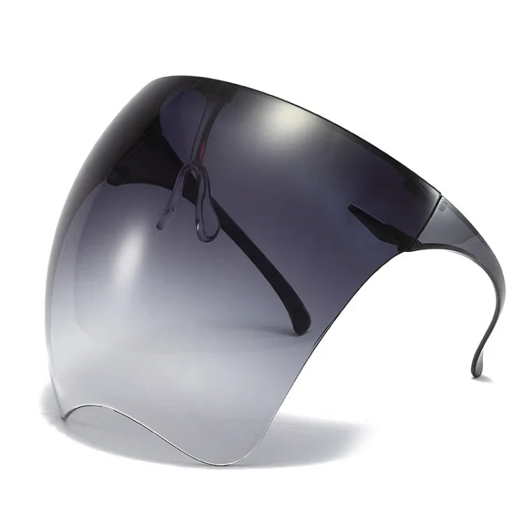 Protection complète hommes et femmes Visière anti-buée intégrée avec lunettes anti-projection, lunettes de soleil écran solaire (gris dégradé)