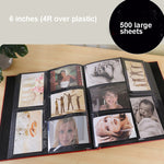 Album photo interstitiel en PP de 6 pouces et 500 feuilles, couverture rétro en cuir PU bronzé, rouge, jaune, bleu, noir, beige, orange, rouge foncé