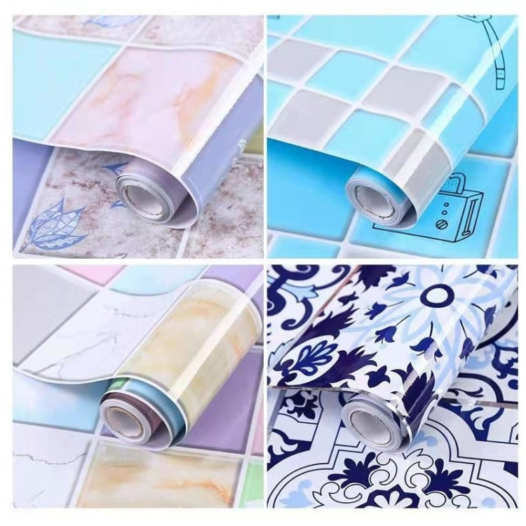 Autocollants muraux anti-fumée pour cuisine, papier peint pour cuisinière, Fleurs en éclosion, Porcelaine bleue et blanche, Vigne violette